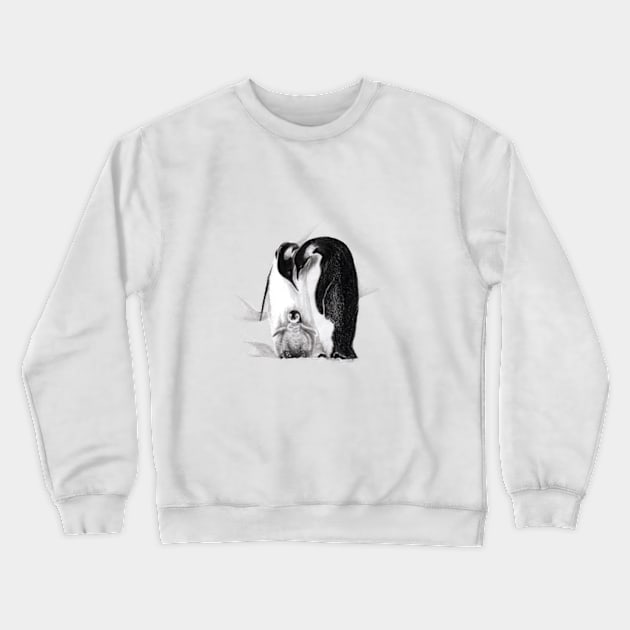 Emperor penguin family Crewneck Sweatshirt by rainetteillus